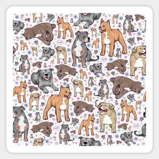 Cute pitbull Sticker by nemki